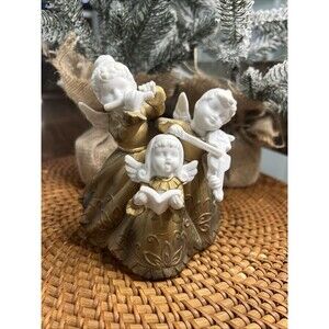 1950s Japan Hand-painted Golden Bisque Angel  Trio  ARDALT LENWILE 6542